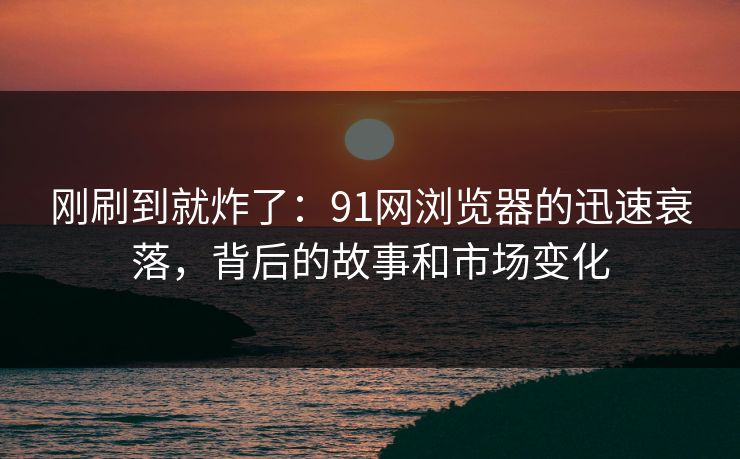 刚刷到就炸了：91网浏览器的迅速衰落，背后的故事和市场变化  第1张
