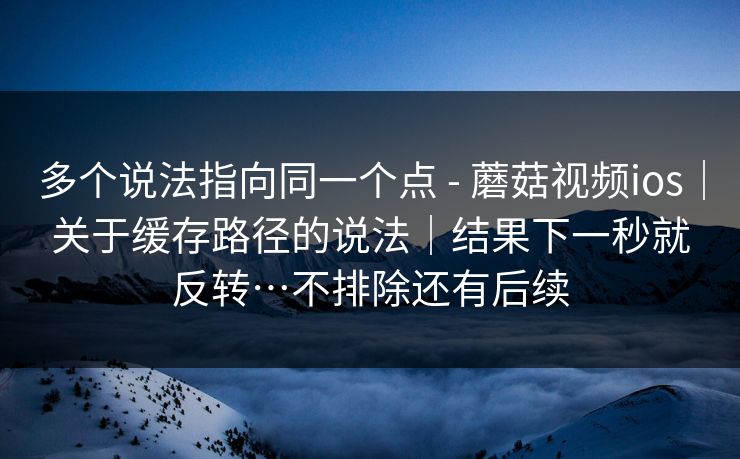 多个说法指向同一个点 - 蘑菇视频ios｜关于缓存路径的说法｜结果下一秒就反转…不排除还有后续  第1张