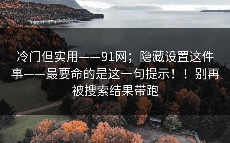 冷门但实用——91网；隐藏设置这件事——最要命的是这一句提示！！别再被搜索结果带跑  第1张