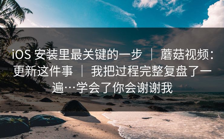 iOS 安装里最关键的一步 ｜ 蘑菇视频：更新这件事 我把过程完整复盘了一遍…学会了你会谢谢我  第1张